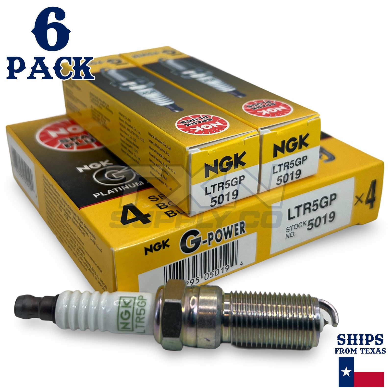 6 Pack NGK G-Power 5019 Spark Plugs LTR5GP