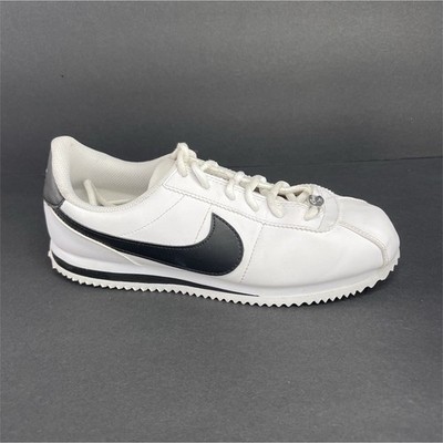 Nike Cortez Basic White Black Sneakers Youth Size 6.5Y Classic Running Shoes 