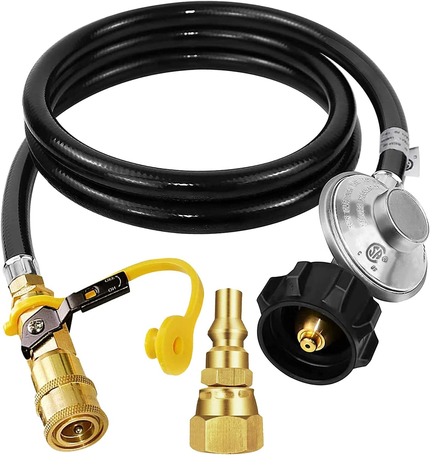 MCAMPAS 8FT Quick Connect Propane Hose with Regulator,1/4" Female Quick... 