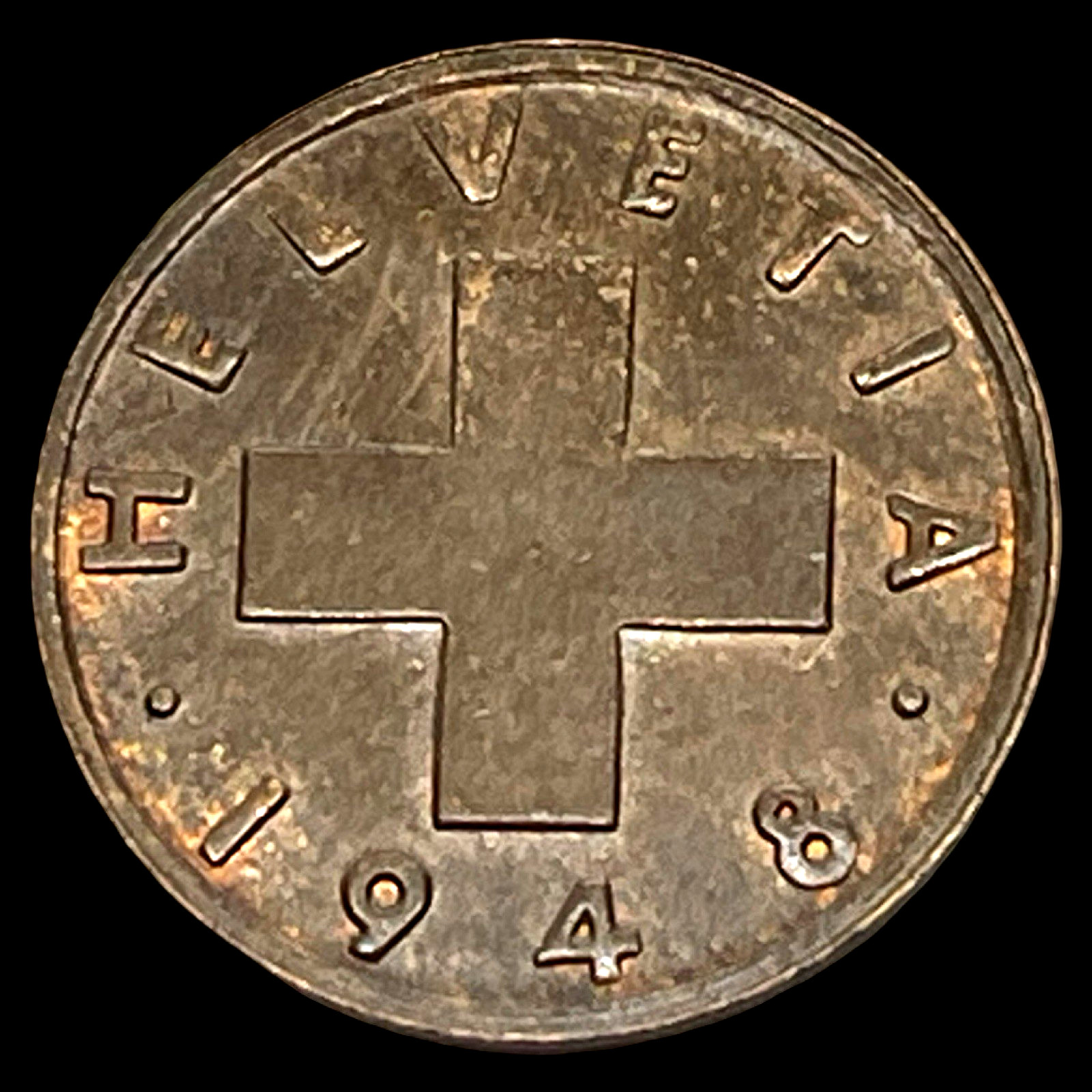 1948-B 1 Rappen Switzerland KM 46 Brown BN Lot D3-208 Wheat Spike