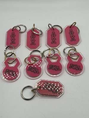 Set Vintage Alpha Kappa Alpha Plastic Key Chain Unique