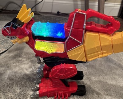 Power Rangers Dino Charge RUMBLE & ROAR T-Rex Zord Red Megazord works! Large!!!