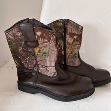RealTree Kids Boy s Boots, Dustin Jr. Upper Fabric Camouflage Hunting, Size 6 M