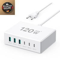 Usb C LadegeräT 120W 6 Port Schnelllader Pd 3 USB-C Usb