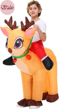 Inflatable Reindeer Costume Kids - Blow up Elk Deer Halloween & Christmas Costum