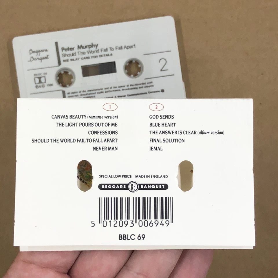 PETER MURPHY Cassette Tape Alt Rock SHOULD THE WORLD FAIL TO FALL APART BAUHAUS Foto 4 de 4