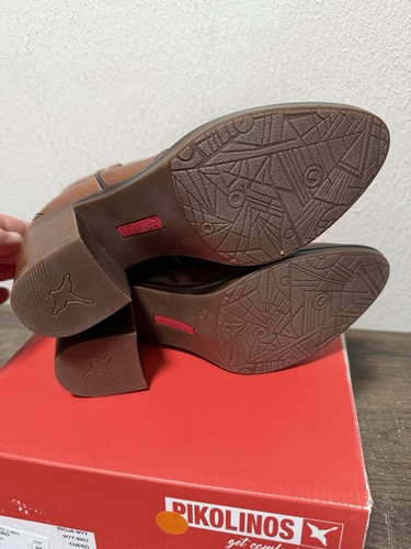 NEW Pikolinos Rioja Western Leather Boots Brown Ankle Booties Heel EU 38 US 7.5 - Picture 7 of 7