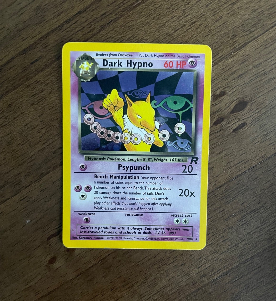 Dark Hypno 9/82 Team Rocket Unlimited Edition Holo  Pokemon TCG NM