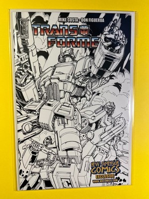 Transformers #1 *RARE RE Don Figueroa B&W Sketch Variant New Dimension IDW 2009