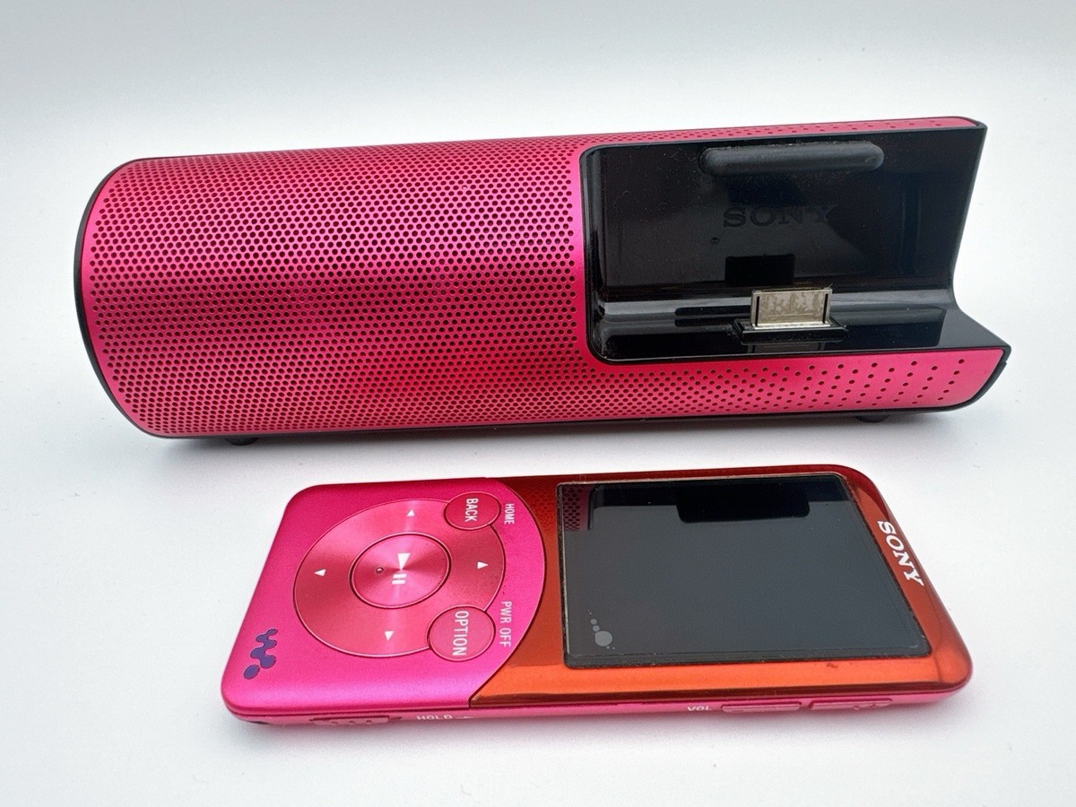 Sony Walkman NW-S754 Red Pink MP3 Player with Speaker Dock & USB