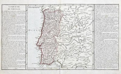 Portugal Lisbon Lisboa Porto Algarve Map Clouet Engraving Grabado 1780