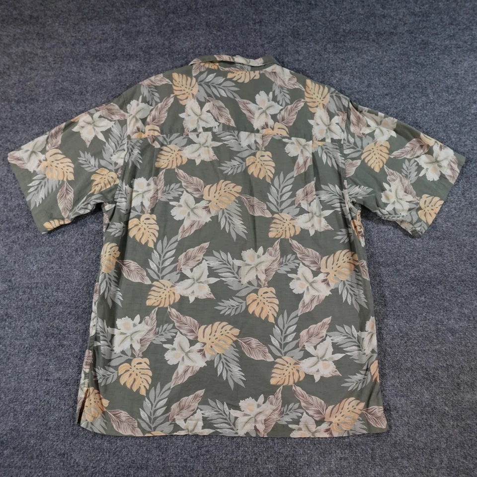 Vintage Arrow Shirt Men M Green Hawaiian Camp Loop Collar Cotton Floral 14560 - Image 4 of 4