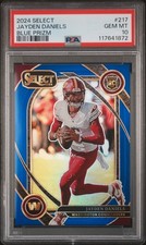 2024 Panini Select Club Level Jayden Daniels Rookie #217 Blue /99 (RC) PSA 10 RC