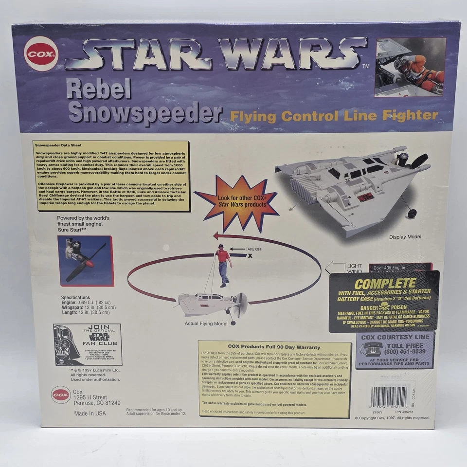 1997 Cox Star Wars Rebel Snowspeeder w/049 Motor #436261 - Image 3 of 4