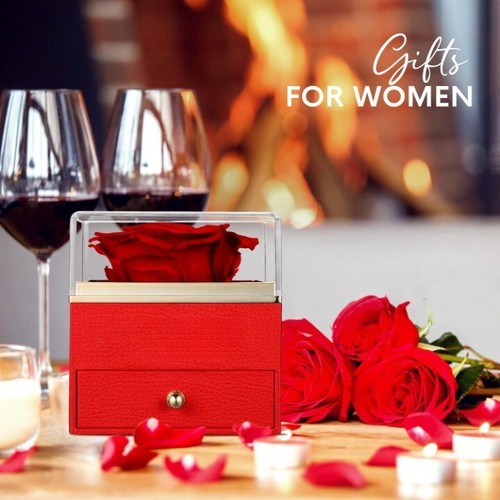 Valentine's Day Gifts for Her Preserved Real Red Rose Forever Flowers for Women - Picture 3 of 5