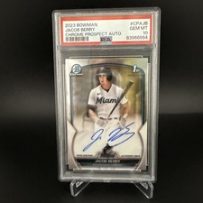 2023 Bowman Chrome Prospect 1st Auto Autograph Card Jacob Berry PSA Gem 10