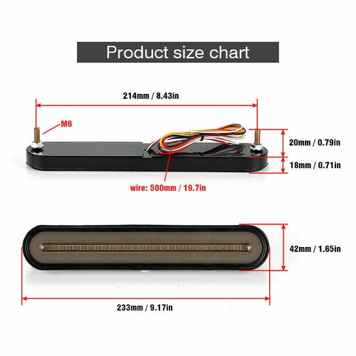 2x Neon LED RV Trailer Truck Stop Flowing Turn Signal Brake Rear Tail Light Bar - Picture 12 of 12
