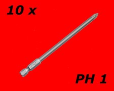 10 x Profi Kreuz Bits PH1 x 110mm Extra Lang Kreuzschlitz Schraubendreher Satz