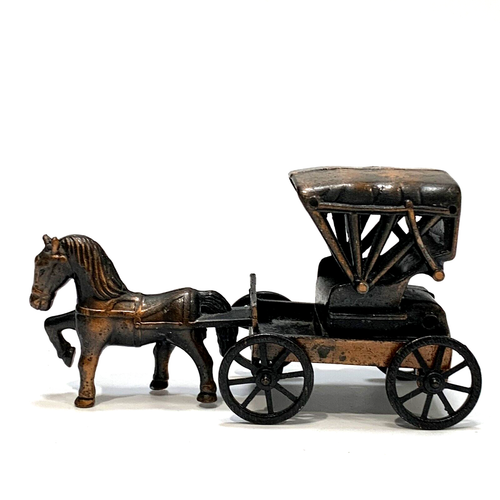 HORSE & WAGON 10.5cm - Die Cast Copper Tone Metal Pencil Sharpener