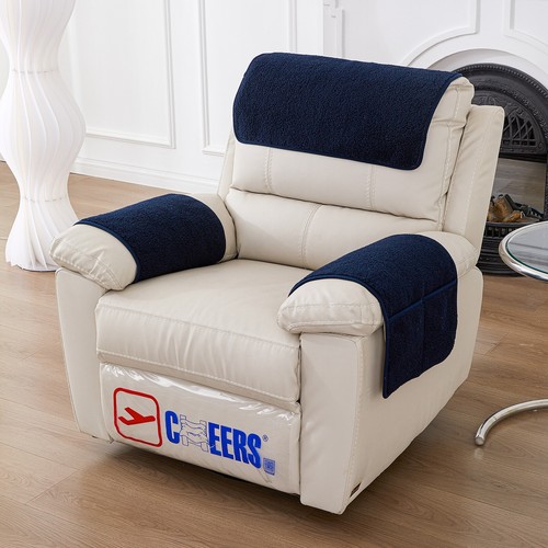 Copridivano Poggiatesta Reclinabile in Velluto Copribraccioli con Tasche Protezione Cuscino - Foto 47 di 50