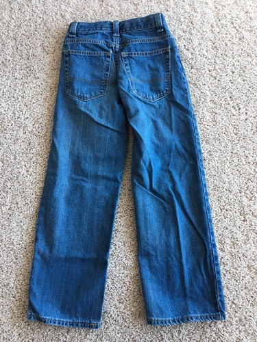 Old Navy Loose Boys Blue Denim Jeans Size 10 Slim Adjustable Waist - Picture 3 of 6