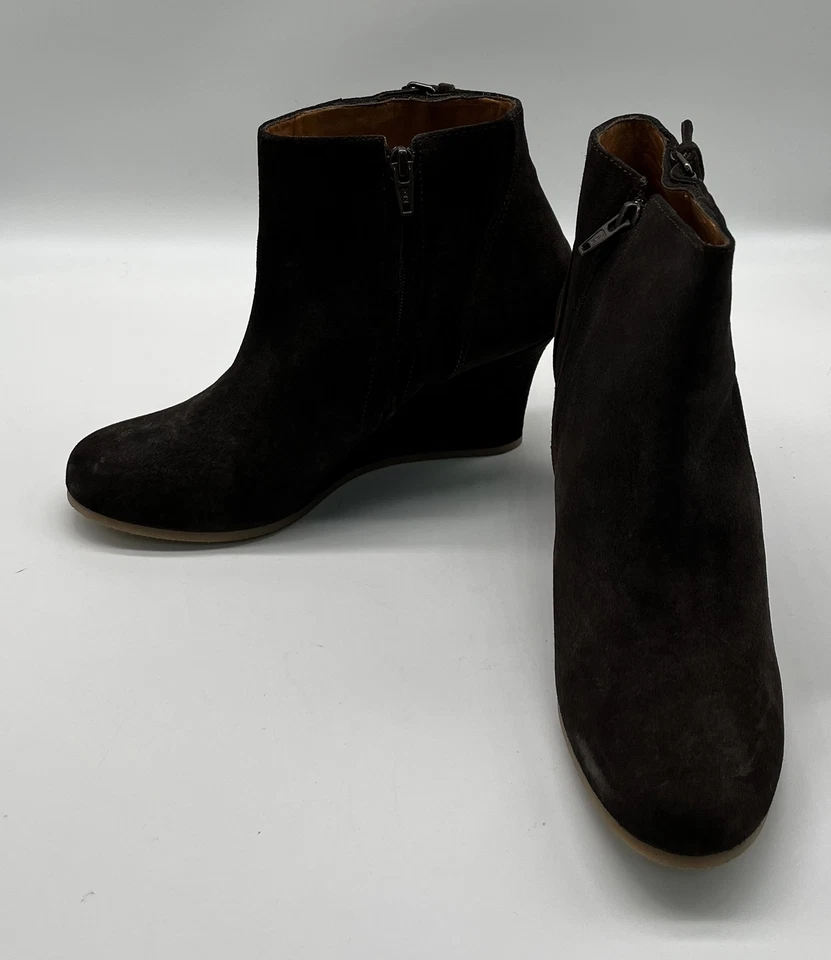 Botín de cuña Lanvin negro con hebilla al tobillo bajo en gamuza talla 38,5 Foto 2 de 4