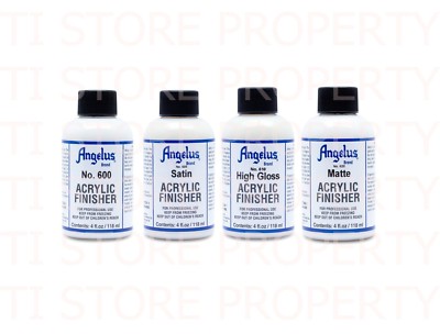 ANGELUS LEATHER ARTICLES SHINY GLOSSY ACRYLIC FINISHER 4 TYPES 4OZ