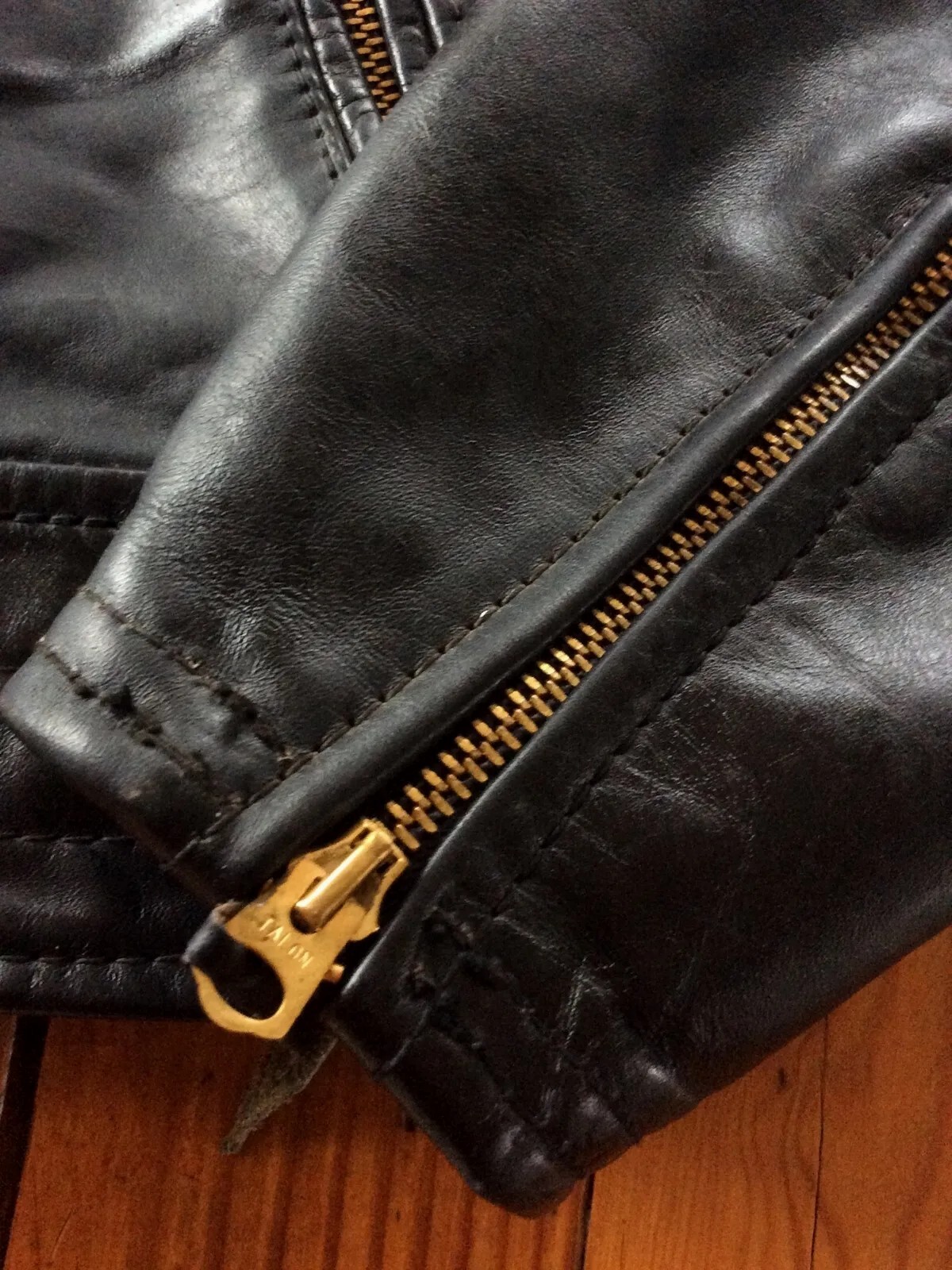 Vintage Langlitz Leather Motorcycle Biker Jacket Columbia Talon Zippers