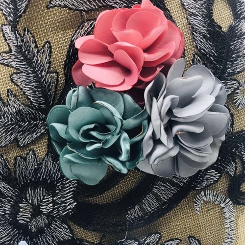 Toppa 3D pizzo perline paillettes ricamo applique floreale decorazione cucito artigianato - Foto 5 di 7