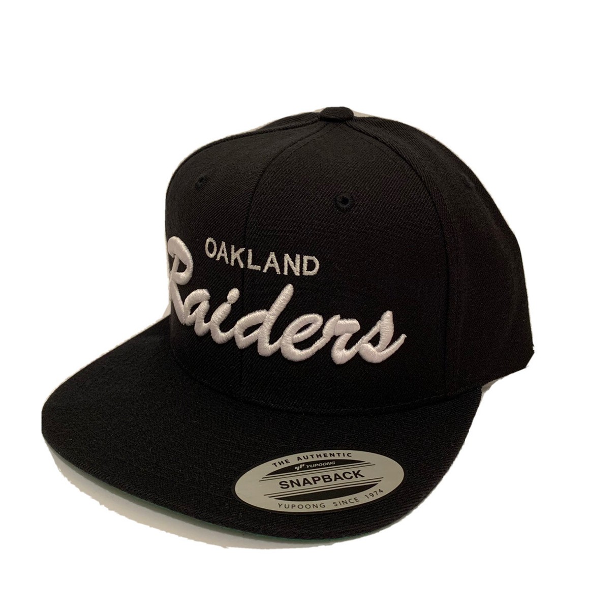 Oakland Raiders Script Classic Snapback Cap Hat Adjustable Black