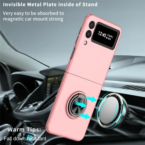 For-Samsung Galaxy Z Flip 4 3 5G Slim Matte Hard Case with Ring+Screen Protector - Picture 60 of 94