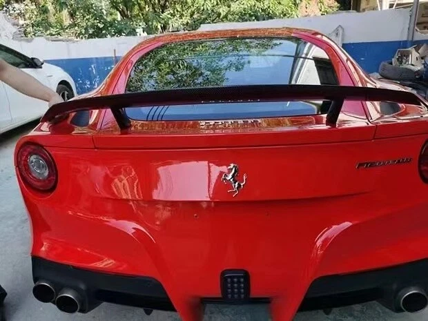 PARA FERRARI F12 BERLINETTA SPOILER TRASEIRO DE FIBRA DE CARBONO REAL ASA ESTILO V - Imagem 3 de 3