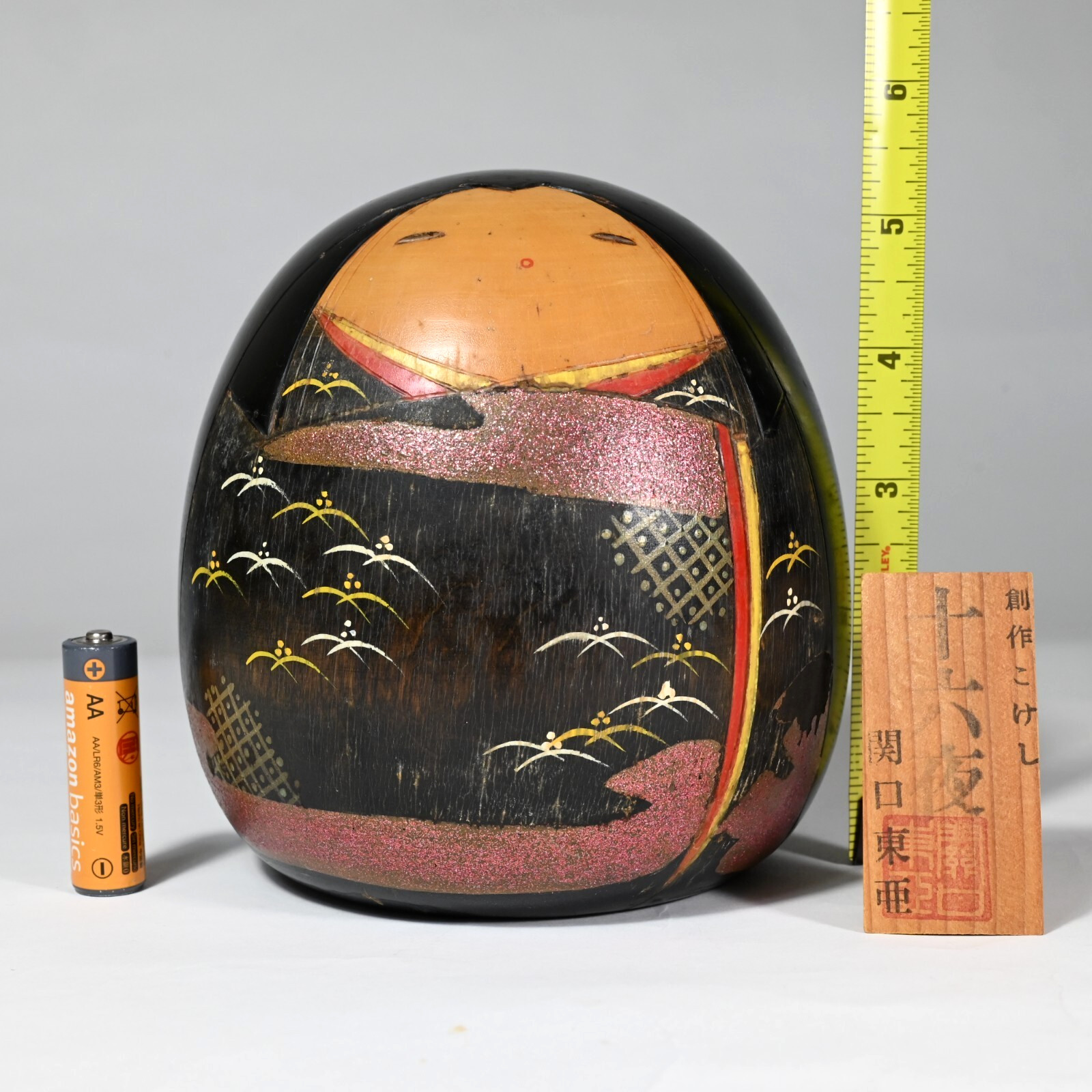 Master TOA SEKIGUCHI "Izayoi" Kokeshi, Signed, 1980s Japan - Large: 5.5" 1.8 lb