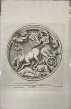 Occidens Roman Statue Original Print Circa 1690's