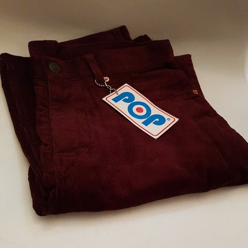 Vintage POP Flaired Cord Corduroy Trousers Burgandy Corduroy New Size 30 By 32 " - Picture 3 of 7