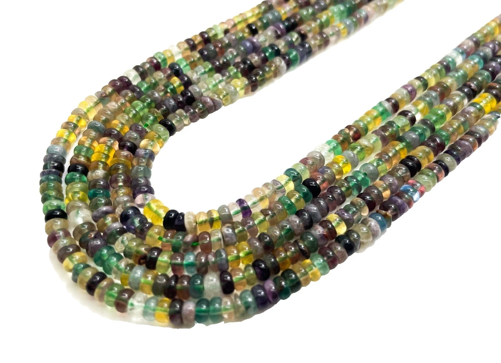 Rondelle Multicolor Glossy Jewelry Making Beads