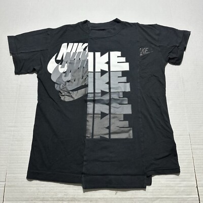 Nike X Sacai Short Sleeve Black T-Shirt Mens Size XS Rare Patch 