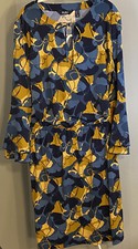 Women’s Du Jour Floral Printed Flounce Sleeves Split V-Neck Knit Dress Medium