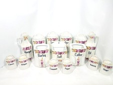 Canister Set 15 Pieces German LUSTER WARE WHITE Opalescent Porcelain