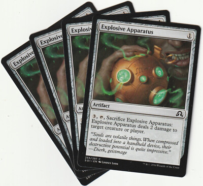   4 MAGIC The Gathering EXPLOSIVE APPARATUS Artifact PLAYSET SOI/EN NM/EX