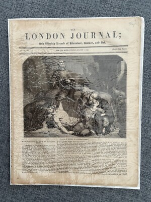 THE LONDON JOURNAL KING HAROLD WALTHAM ABBEY 7th AUGUST 1847 VINTAGE NEWSPAPER
