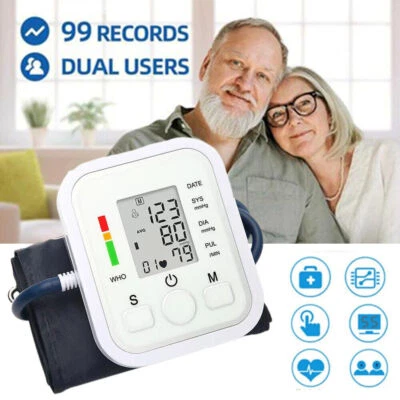 LCD Digital Automatic Upper Arm Blood Pressure Monitor BP Machine for Home Use