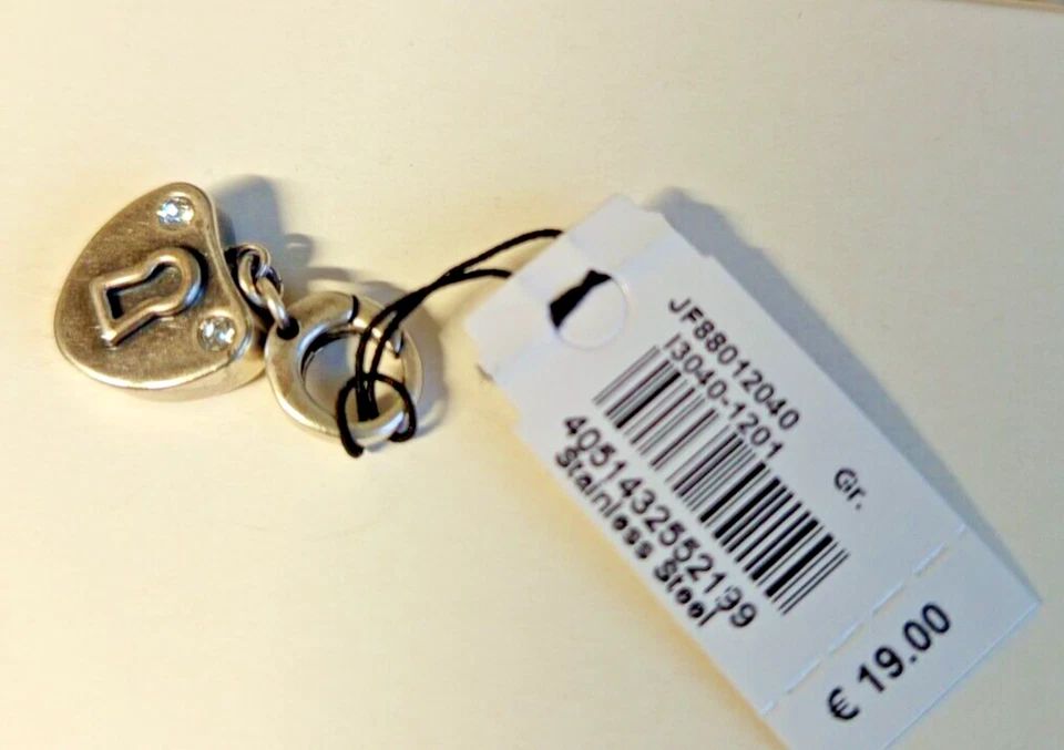 Fossil Anhänger Charms JF88012040 Herz Schlüsselloch Strass NEU OVP - Bild 4 von 4