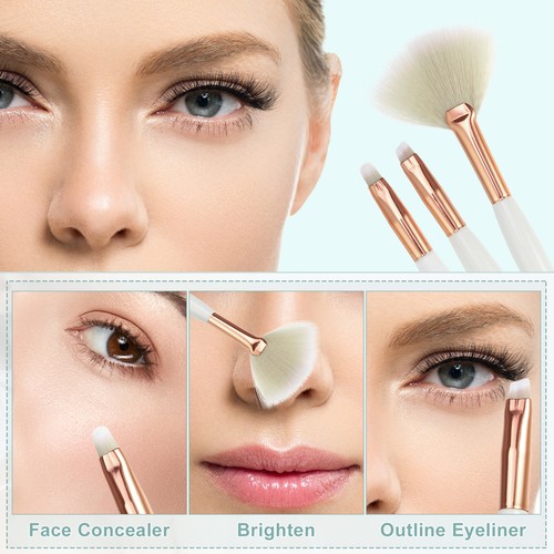 3 Stück Make-up Pinsel Satz Gesichts Concealer Pinsel Lidschatten Wischpinsel - Bild 3 von 7