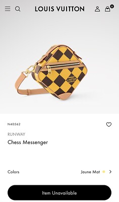 Louis Vuitton SS24 Chess Messenger Bag Damier Pop Jaune Mat Yellow