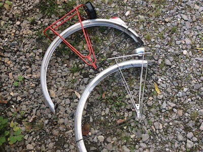 GARDE BOUE AV.AR ALU + ECLAIRAGE& PORTE BAGAGES VELO ANCIEN ROUTE old BIKE EUR 55,00 - FR
