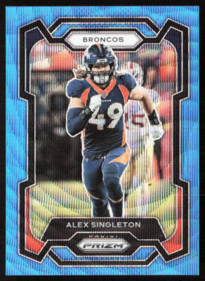 2023 Panini Prizm Alex Singleton Blue Wave /199 #84 Denver Broncos