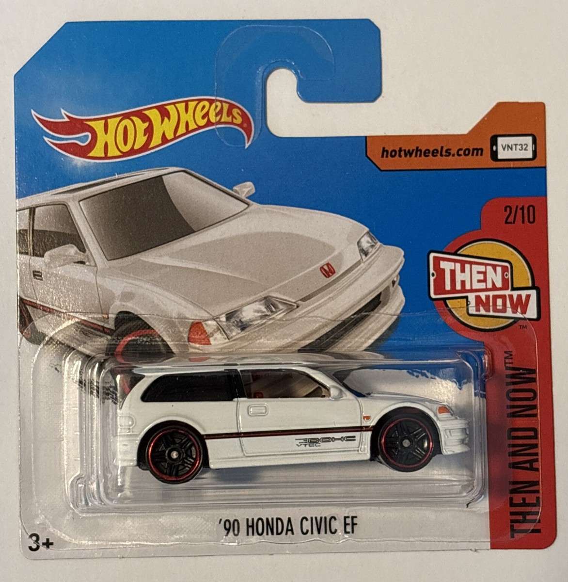 Hot Wheels Then And Now 2/10 2015 White '90 Honda Civic EF Car