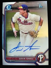 2022 Bowman Chrome GAVIN TONKEL 1st Rooke AUTO #CPA-GTL Philadelphia Phillies RC