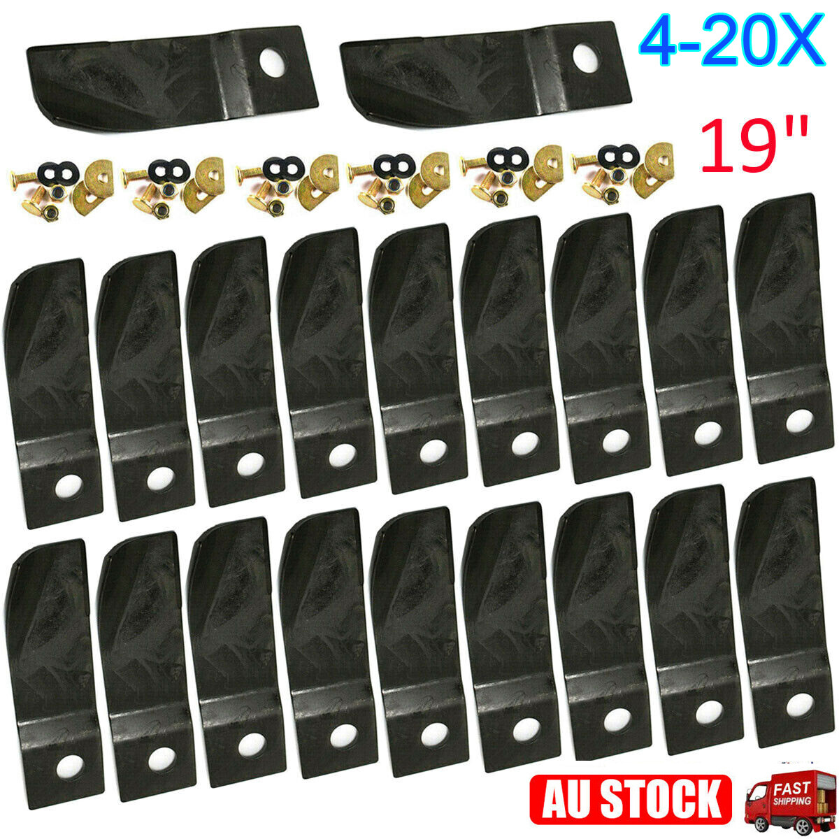 19" Inch Lawn Mower Blades & Bolts Kit for Honda HRU196 HRU197 HRU19D